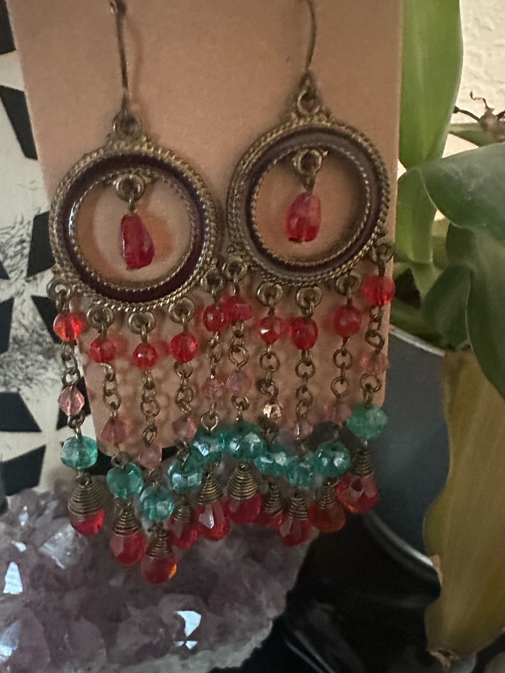 Bohemian Beaded Chandelier Earrings